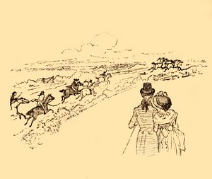 Les spectateurs regardent John Gilpin poursuivi à travers la campagne, 1878, vers 1918 - Randolph Caldecott