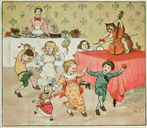 Le Chat et le Violon et la fête des enfants, illustration de Hey Diddle Diddle