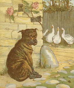 La Maison que Jack a construite, comptine cumulative. Le chien qui a inquiété le chat... Illustration de Randolph Caldecott