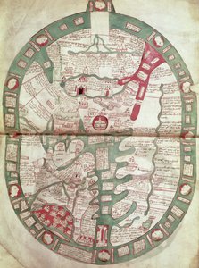 Carte du Monde avec Jérusalem comme centre, Polychronicon, vers 1380