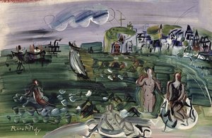 Baigneurs à Sainte-Adresse (huile sur toile)