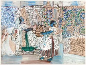 Réception avec le Pacha de Marrakech (gouache, aquarelle et crayon sur papier)