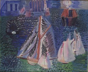 Voiliers dans le port du Havre, vers 1925 (huile sur toile)