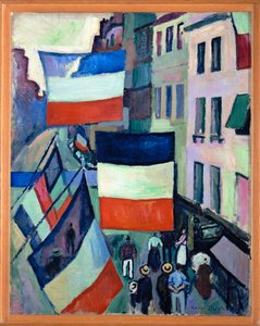 Rue avec drapeaux (huile sur toile) - Raoul Dufy