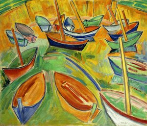 Les Barques à Martigues, vers 1907 (huile sur toile)