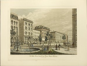 La rue La Salle depuis la place du Palais de Justice, Chicago, en 1865 - Raoul Varin