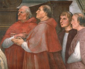 Cardinal Raffaele Riario avec des spectateurs (détail)