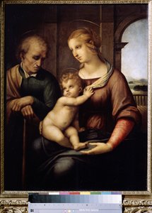 La Sainte famille avec Saint Joseph imberbe - Raphael