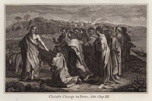 La charge du Christ à Pierre, Jean, Chap XXI (gravure)