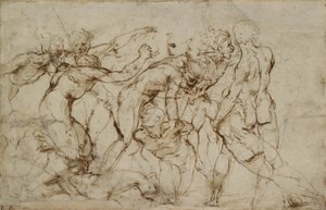 Scène de bataille avec prisonniers ligotés - Raphael