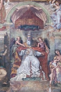 Le pape Urbain Ier entre Iustitia et Caritas