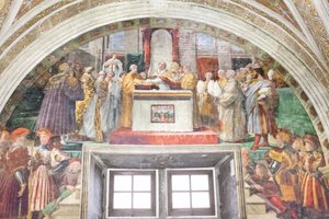 Le serment de Léon III, salle du feu dans le borgo - Raphael (1483 1520)