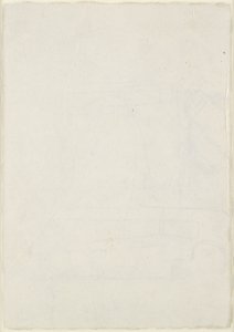 Verso : Légers croquis architecturaux incluant un plan au sol cruciforme, WA1846.160 (plume et encre brune sur stylet aveugle, quelques traces de plomb ou de craie) - Raphael