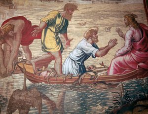 Cartoon de la pêche miraculeuse, 15ème siècle - Raphael