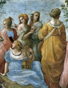 Le Parnasse (détail). Fresque dans la Stanza della Segnatura, vers 1510-1511