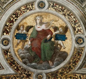 Théologie. Fresque au plafond dans la Stanza della Segnatura, vers 1510-1511
