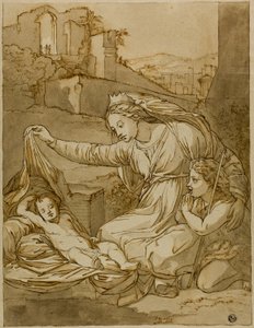 Vierge et Enfant Jésus endormi avec l