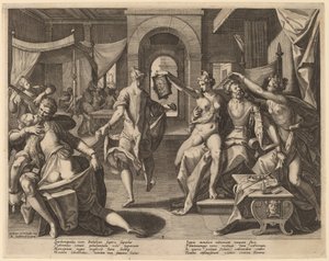 Sardanapale parmi les concubines, 1589 - Raphael Sadeler