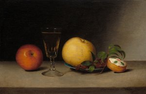 Nature morte avec pommes, sherry et gâteau au thé, 1822