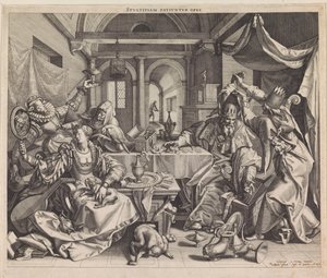Allégorie sur la richesse, la luxure et la stupidité - Raphaël Sadeler (I)