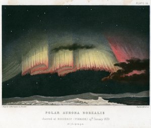 Aurore boréale ou lumières du Nord, forme de rideau, 1839 [1872]
