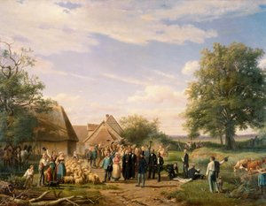 Napoléon III visitant la ferme de Coudray en Sologne