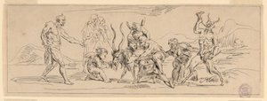 Bacchanale avec une chèvre - Raymond Lafage
