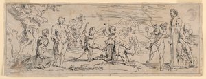 Enfants jouant avec un satyre - Raymond Lafage