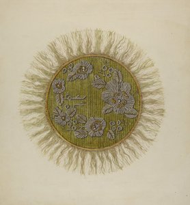 Tapis de lampe perlé, 1940