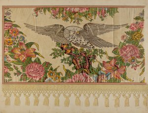 Cantonnière en chintz pour lit à baldaquin, vers 1935