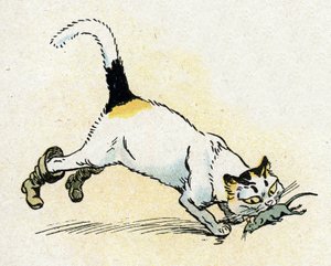 "Le Chat Botté" illustration pour les Contes de fées de Charles Perrault, vers 1920