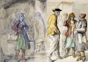 Scènes de rue à New York : Une aquarelle double face