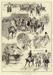 Une journée avec la chasse Meynell (litho) - Reginald Thomas Cleaver