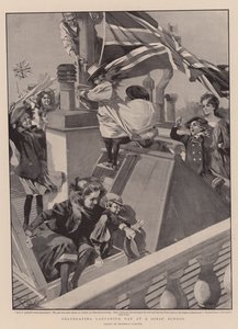 Célébration de la journée Ladysmith dans une école de filles (litho) - Reginald Thomas Cleaver