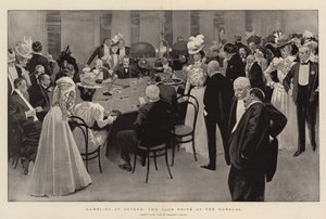 Jeux de hasard à Ostende, le Club Prive du Kursaal (litho) - Reginald Thomas Cleaver