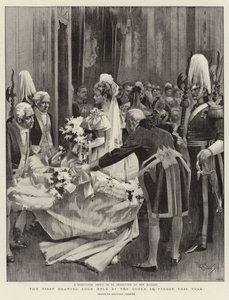 Le premier salon tenu par la Reine en personne cette année (litho) - Reginald Thomas Cleaver