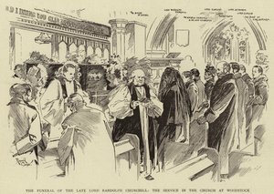 Les funérailles de feu Lord Randolph Churchill, le service dans l