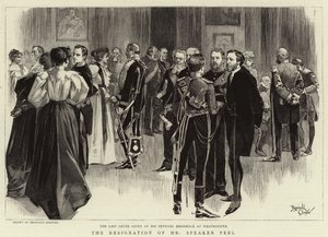 La démission du président Peel (gravure) - Reginald Thomas Cleaver