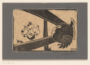 Dinde et canards près de la clôture - Reijer Stolk (signed by artist)