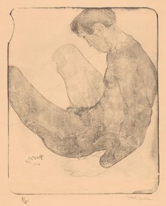 Homme nu avec les genoux repliés