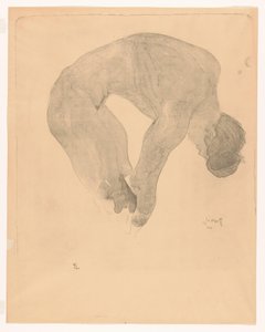 Homme nu courbé