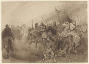 Combat de cavaliers médiéval