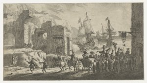 Mascarade dans un port - Reinier Nooms (attributed to)
