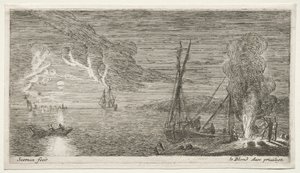 Un feu de joie et clair de lune - Reinier Nooms