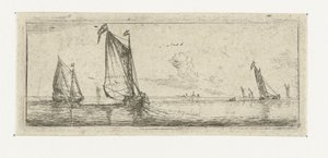 Petit paysage marin avec deux barques - Reinier Nooms