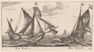 Un Boeier et un Galliot - Reinier Nooms, called Zeeman