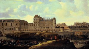 Louvre et Petit Bourbon vus de la Seine, Paris, XVIIe siècle