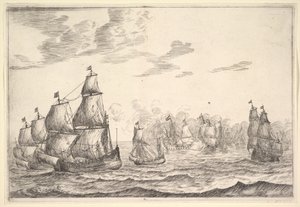 Scène de bataille navale