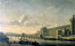 Vue de la Seine avec la façade sud de la galerie du Louvre, Paris, 1660