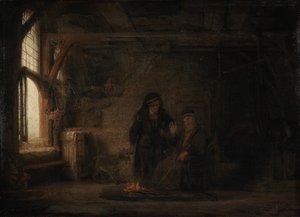 La femme de Tobias avec une chèvre - Rembrandt